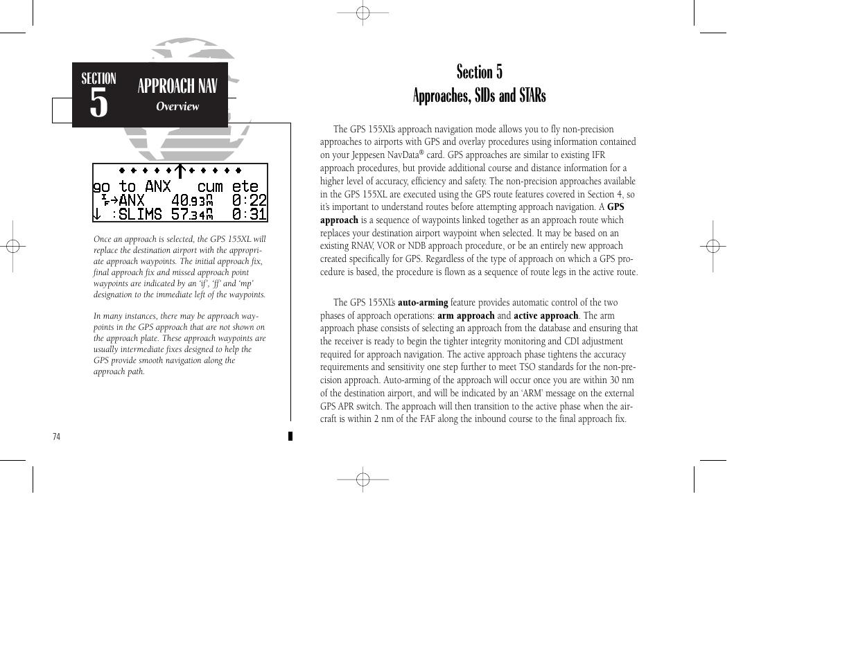 Approach nav | Garmin GPS 155XL TSO User Manual | Page 84 / 146