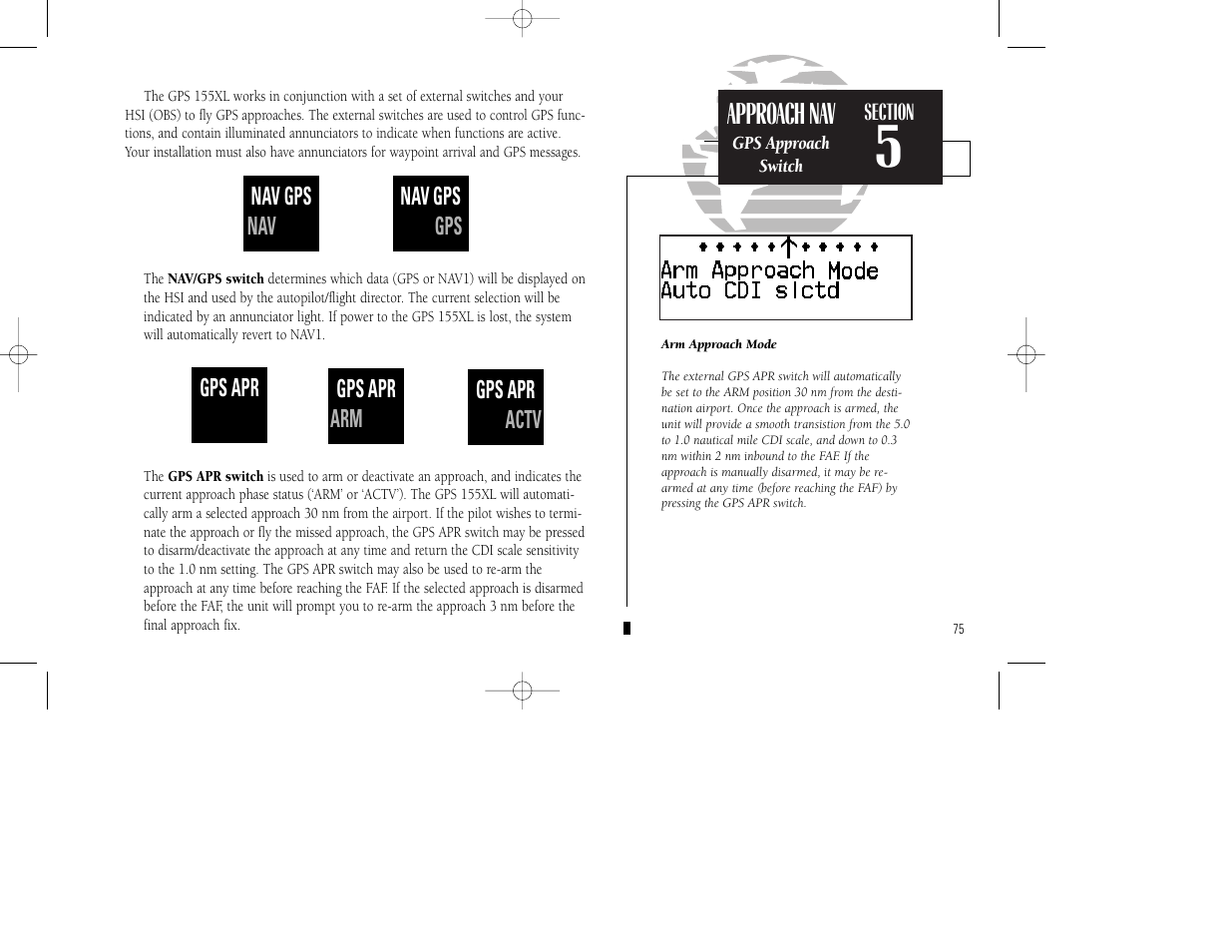 Approach nav | Garmin GPS 155XL TSO User Manual | Page 85 / 146