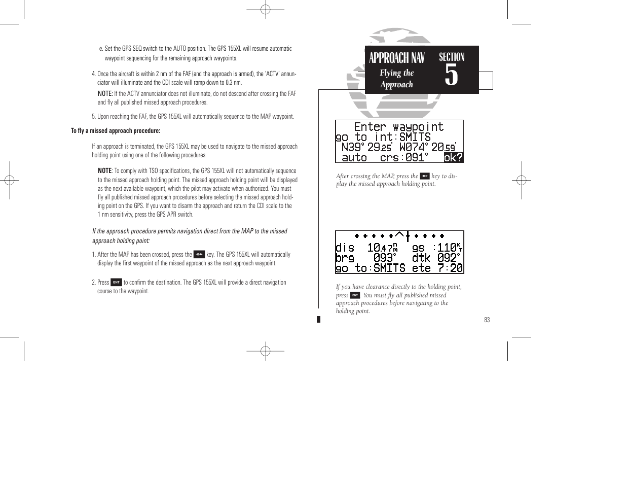 Approach nav | Garmin GPS 155XL TSO User Manual | Page 93 / 146