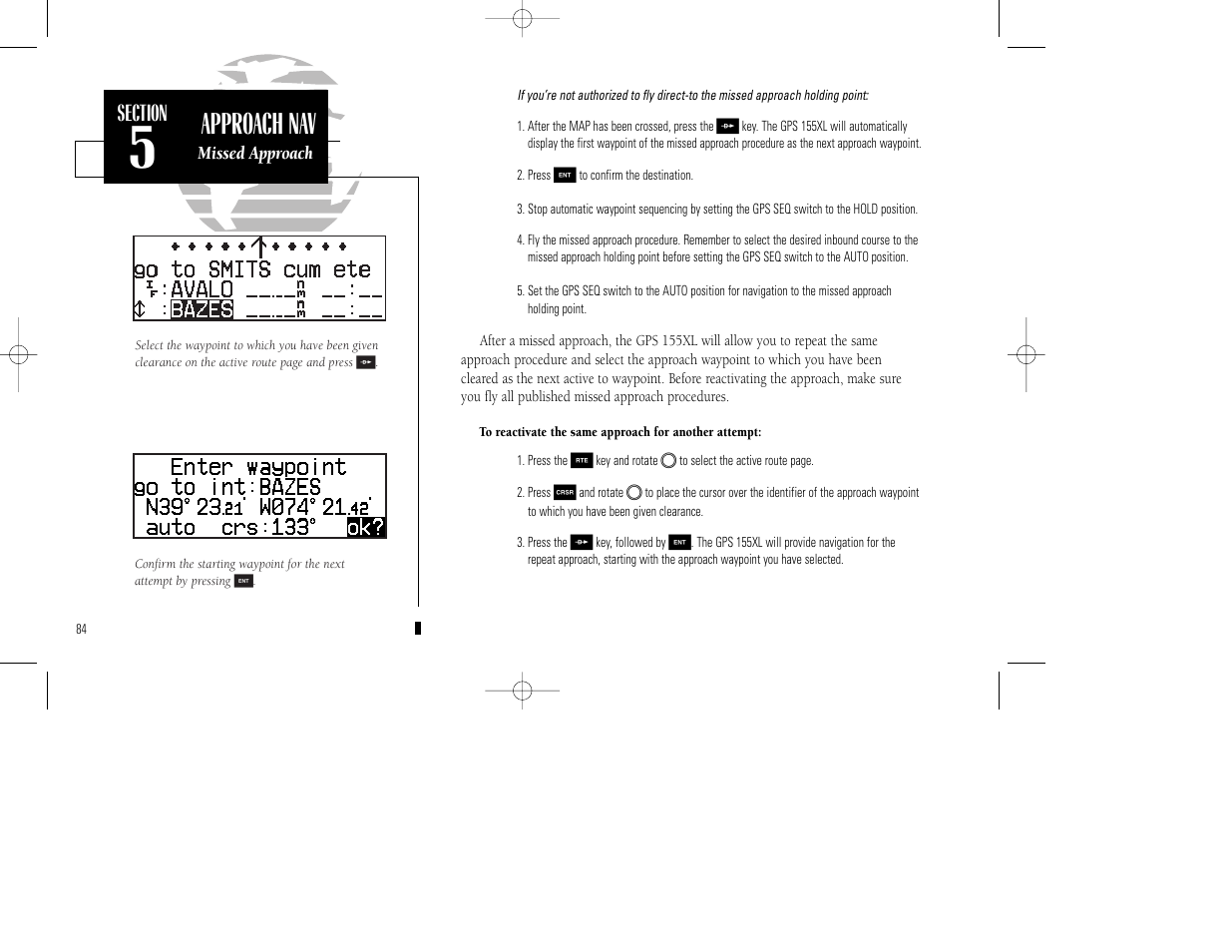 Approach nav | Garmin GPS 155XL TSO User Manual | Page 94 / 146