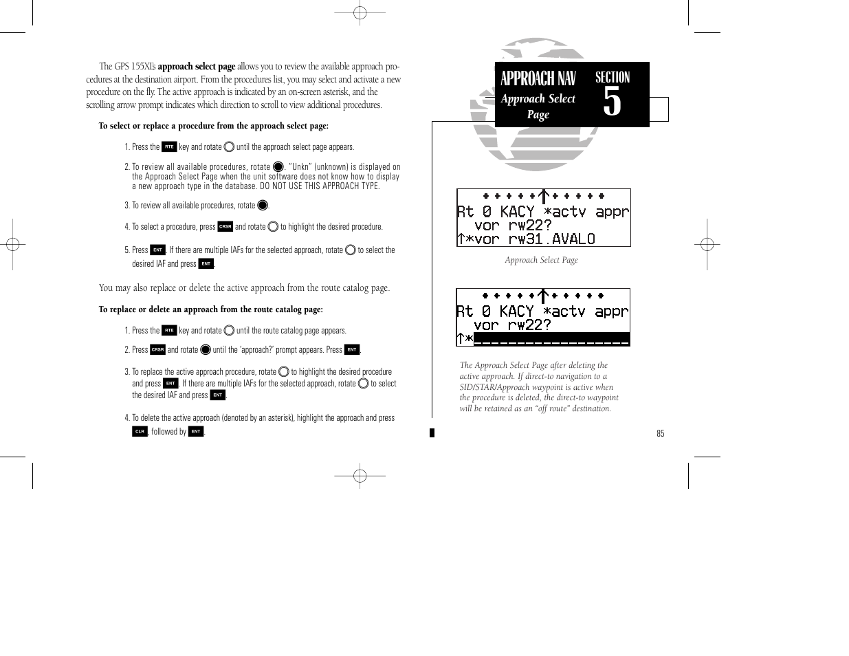 Approach nav | Garmin GPS 155XL TSO User Manual | Page 95 / 146