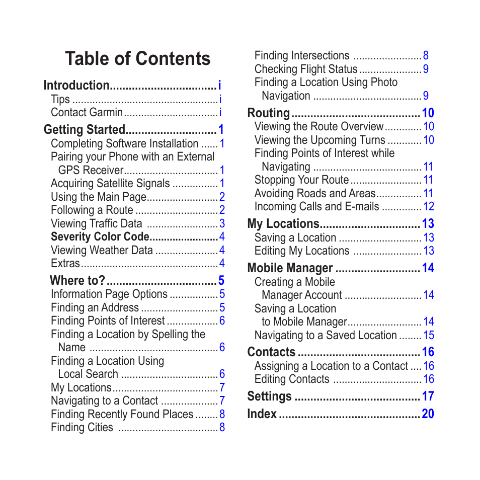 Garmin Mobile for BlackBerry User Manual | Page 4 / 28