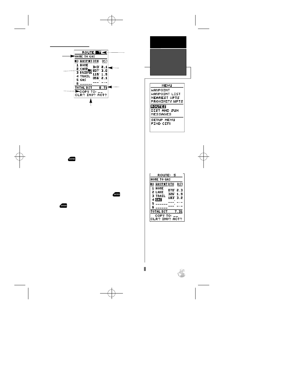 Route definition page | Garmin GPS 12XL User Manual | Page 31 / 66