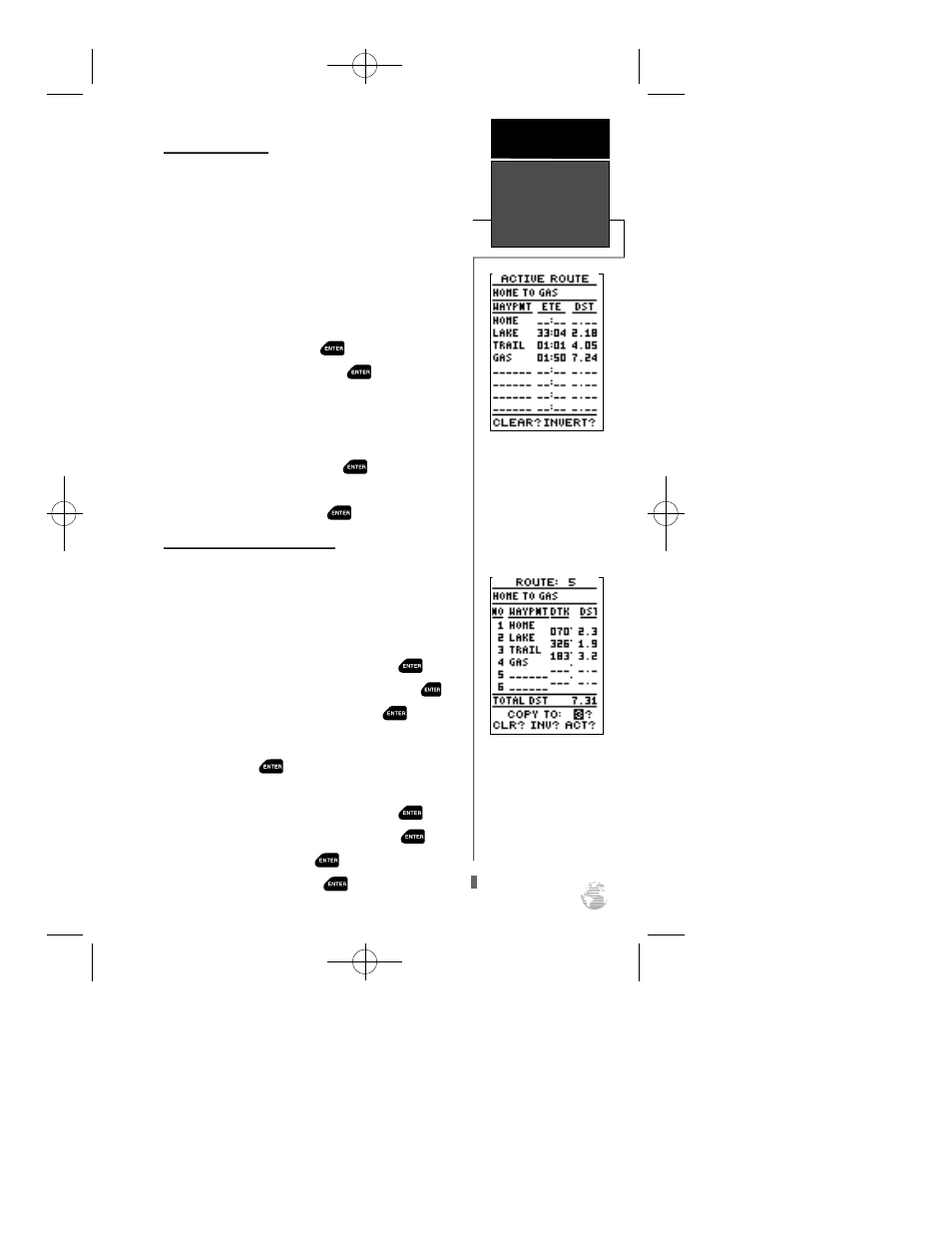 Active route, copying, & clearing | Garmin GPS 12XL User Manual | Page 33 / 66