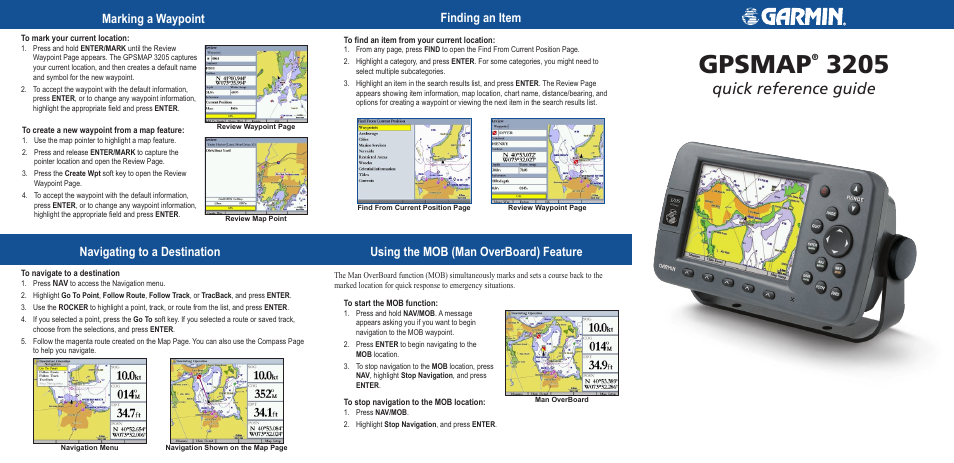 Garmin GPSMAP 3205 User Manual | 2 pages