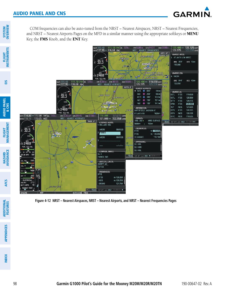 Audio panel and cns | Garmin G1000 Mooney M20TN User Manual | Page 112 / 524