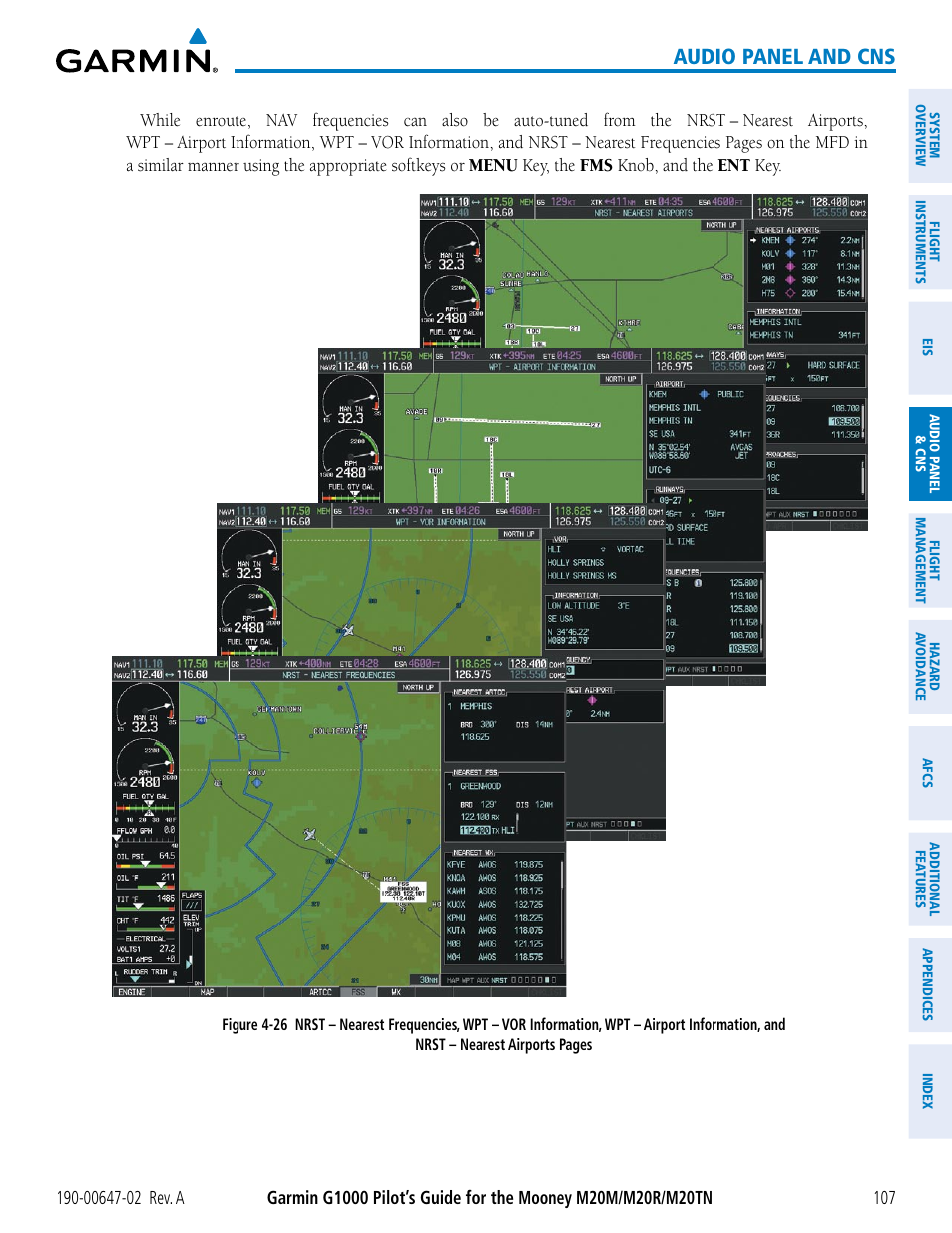 Audio panel and cns | Garmin G1000 Mooney M20TN User Manual | Page 121 / 524