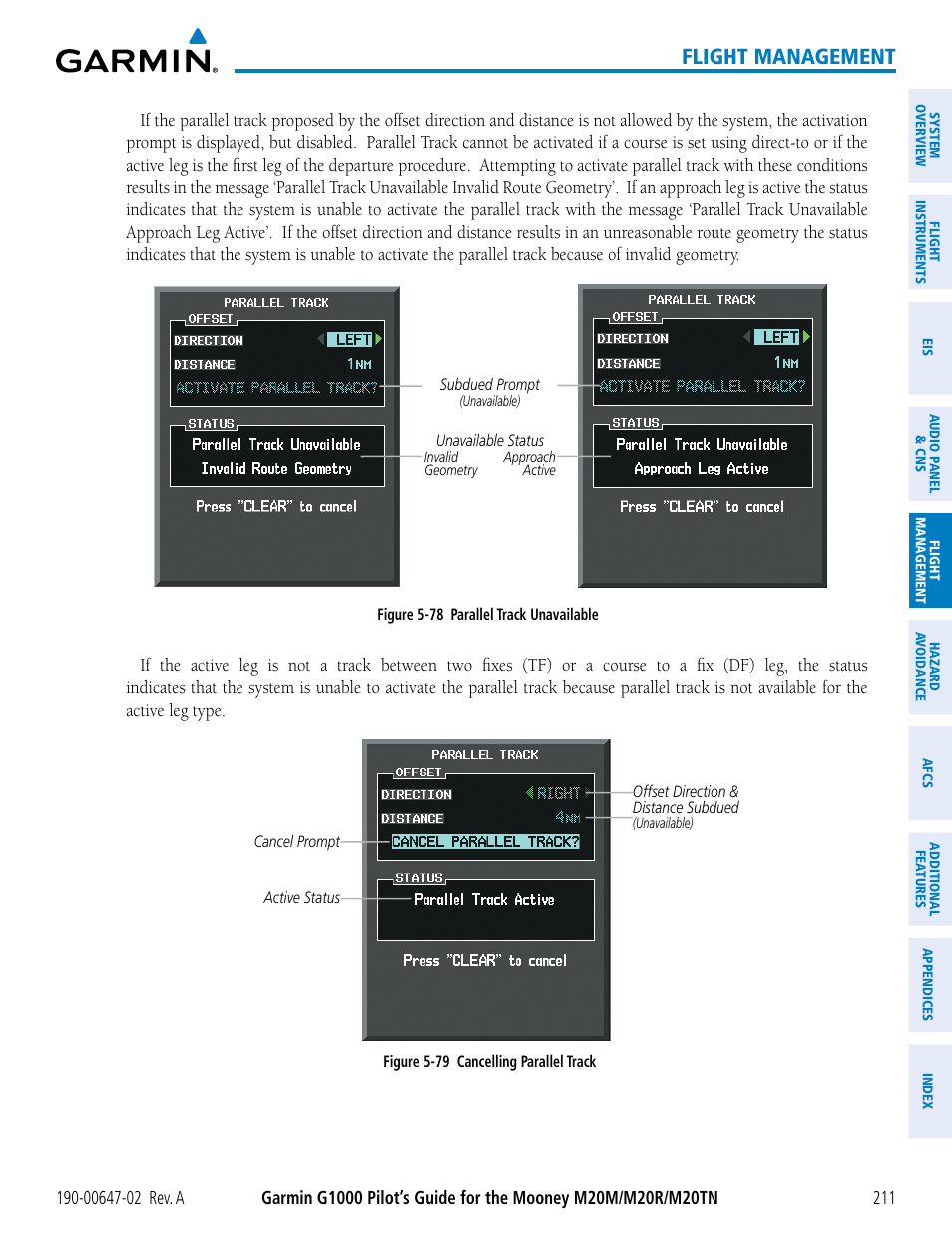 Flight management | Garmin G1000 Mooney M20TN User Manual | Page 225 / 524