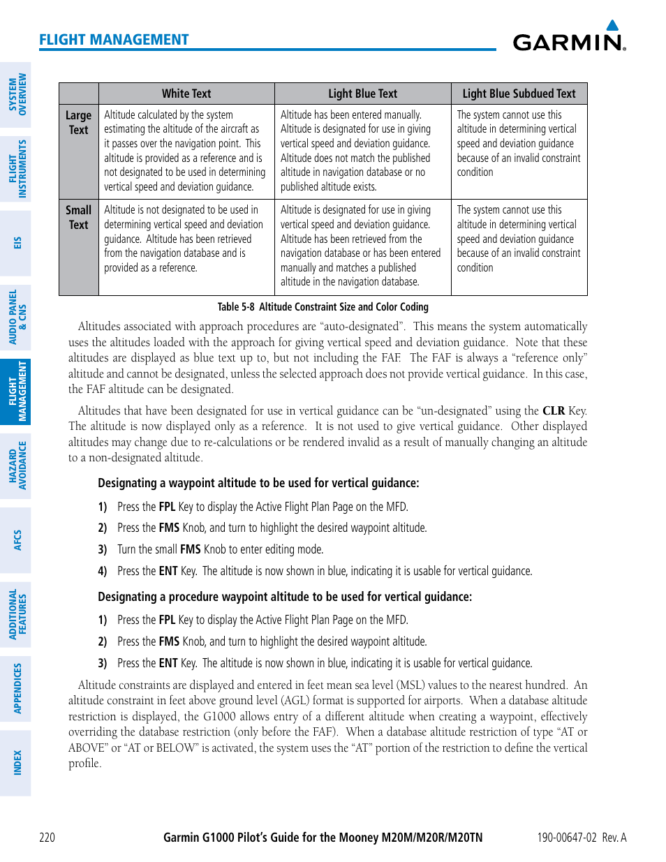 Flight management | Garmin G1000 Mooney M20TN User Manual | Page 234 / 524