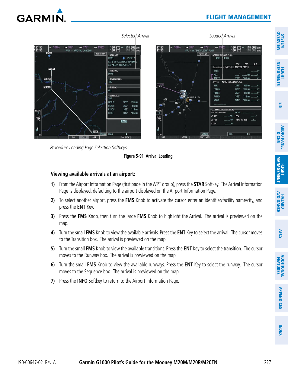 Flight management | Garmin G1000 Mooney M20TN User Manual | Page 241 / 524