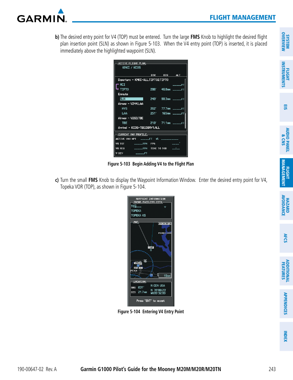 Flight management | Garmin G1000 Mooney M20TN User Manual | Page 257 / 524