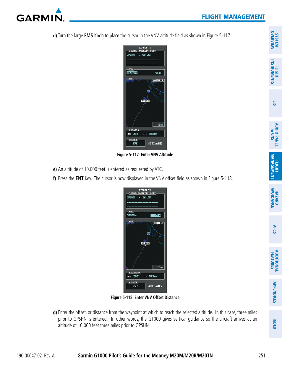 Flight management | Garmin G1000 Mooney M20TN User Manual | Page 265 / 524