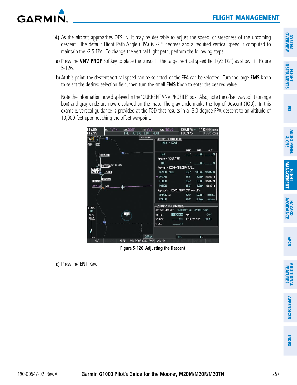 Flight management | Garmin G1000 Mooney M20TN User Manual | Page 271 / 524