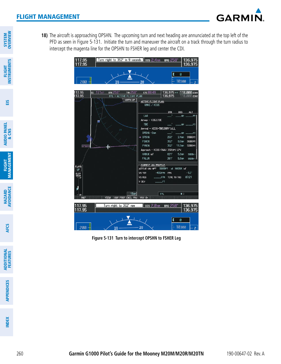 Flight management | Garmin G1000 Mooney M20TN User Manual | Page 274 / 524