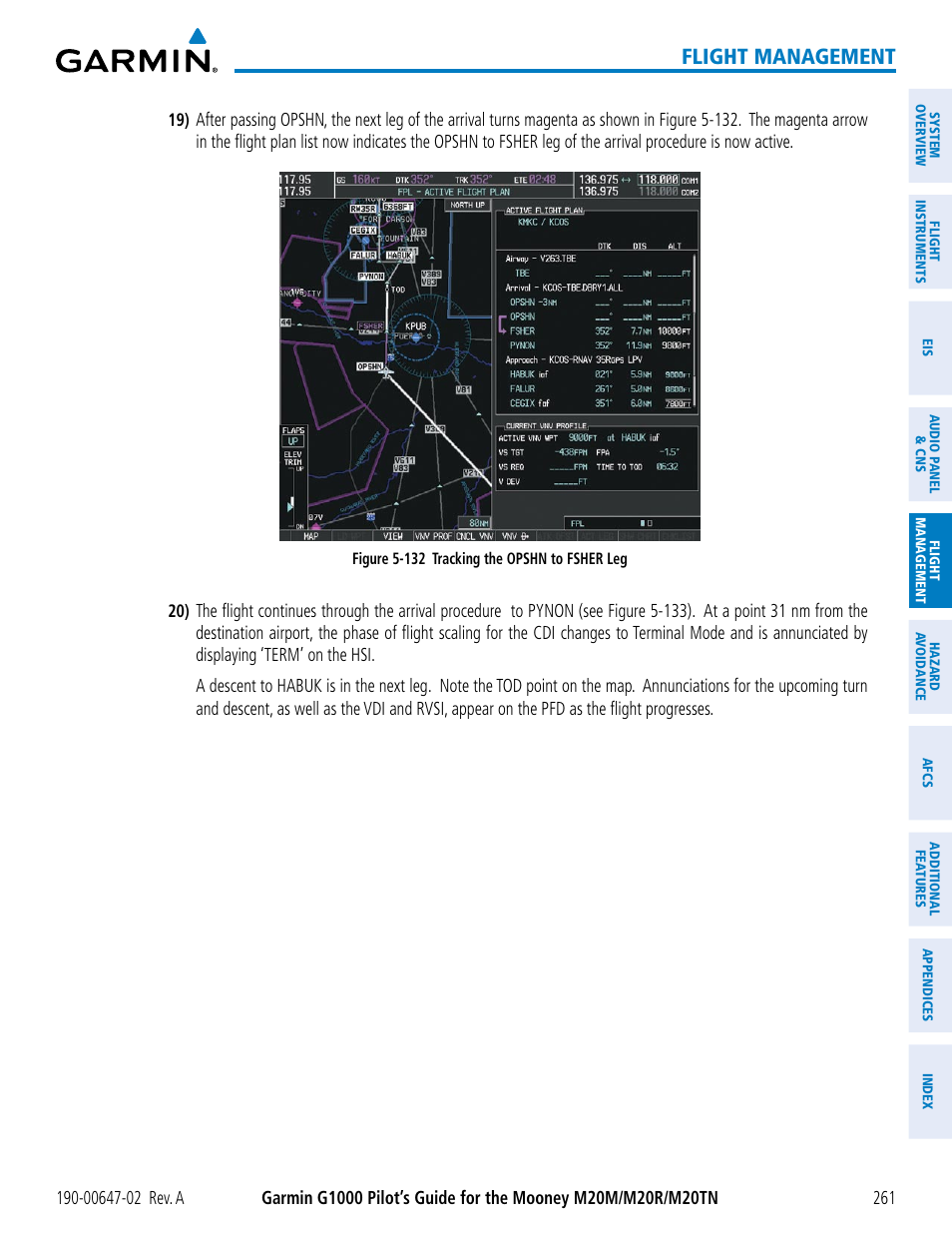 Flight management | Garmin G1000 Mooney M20TN User Manual | Page 275 / 524