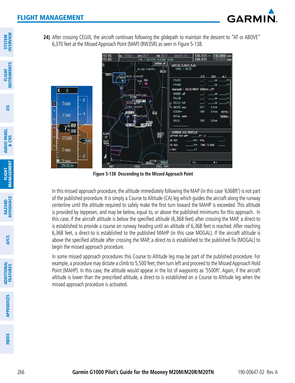 Flight management | Garmin G1000 Mooney M20TN User Manual | Page 280 / 524