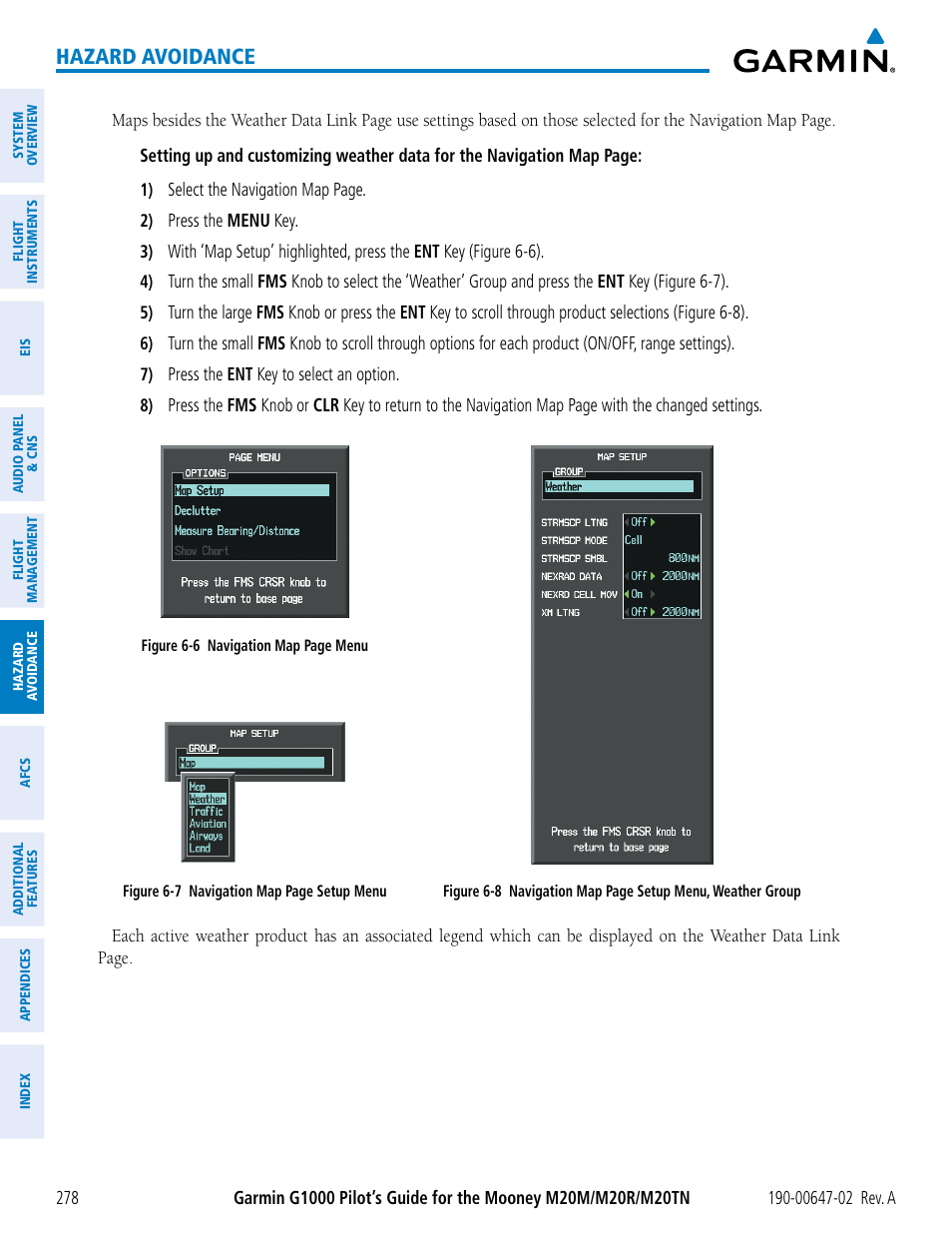 Hazard avoidance | Garmin G1000 Mooney M20TN User Manual | Page 292 / 524