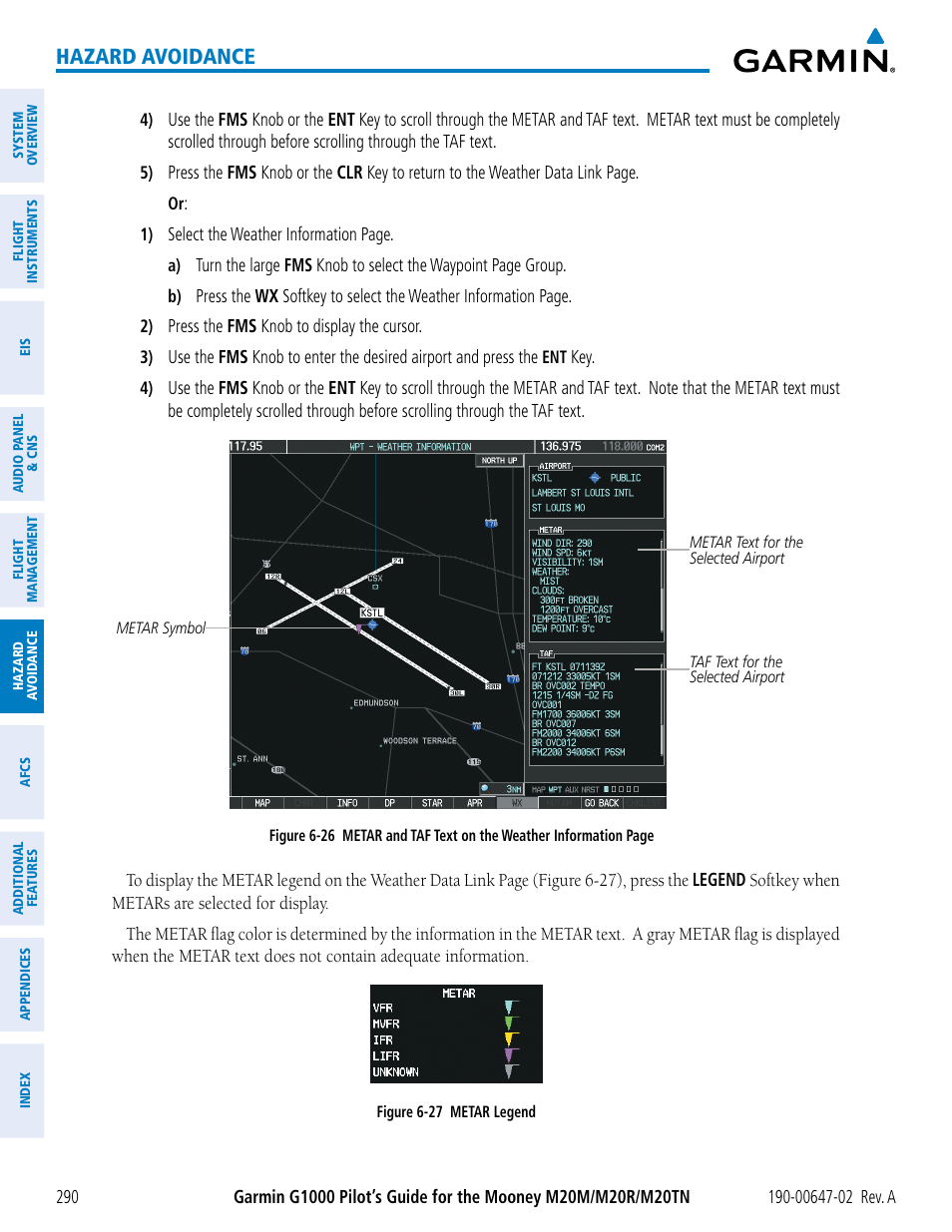 Hazard avoidance | Garmin G1000 Mooney M20TN User Manual | Page 304 / 524