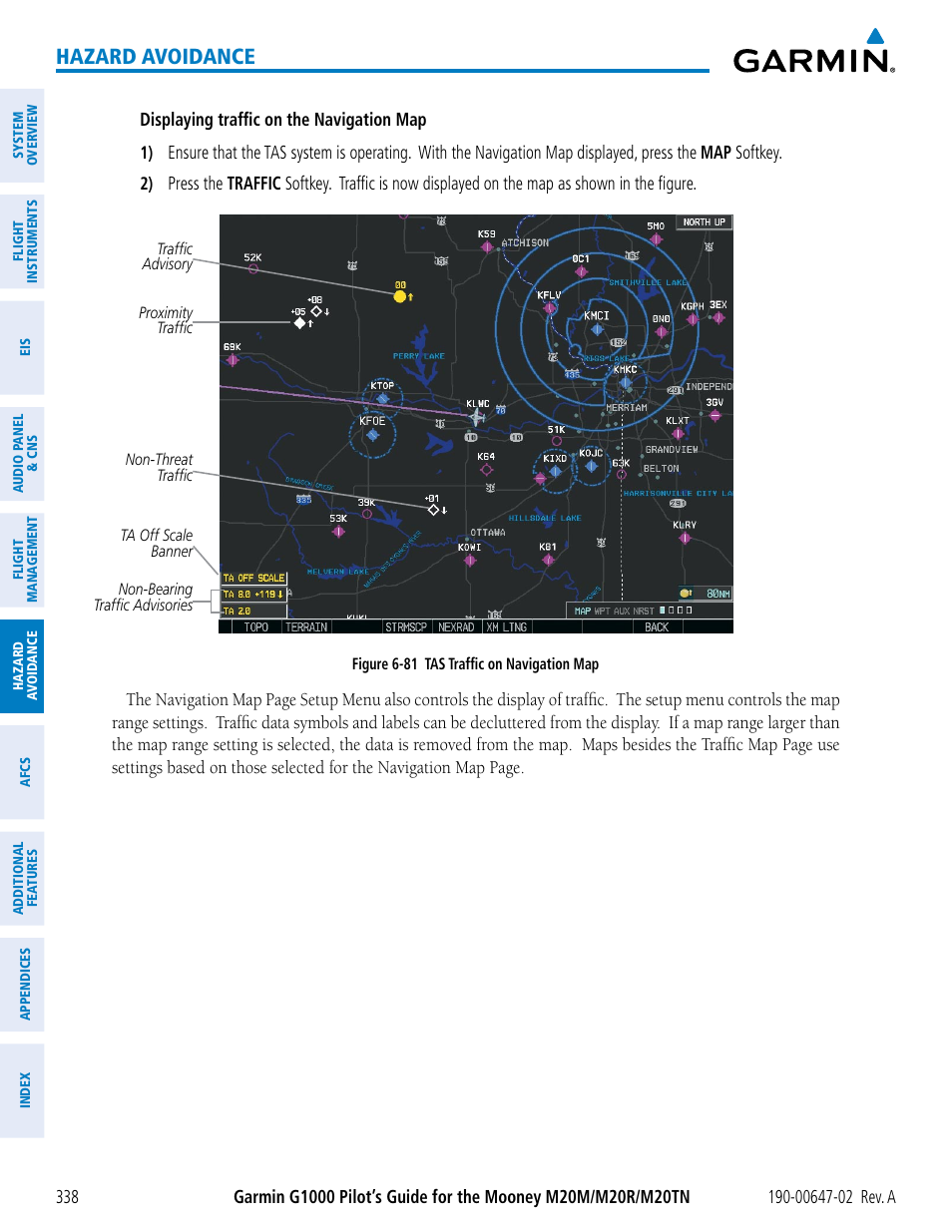 Hazard avoidance | Garmin G1000 Mooney M20TN User Manual | Page 352 / 524