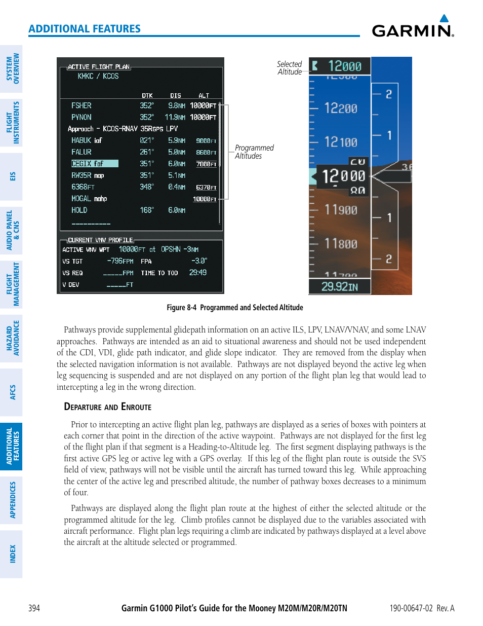 Additional features | Garmin G1000 Mooney M20TN User Manual | Page 408 / 524