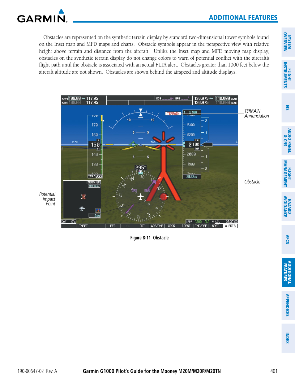 Additional features | Garmin G1000 Mooney M20TN User Manual | Page 415 / 524