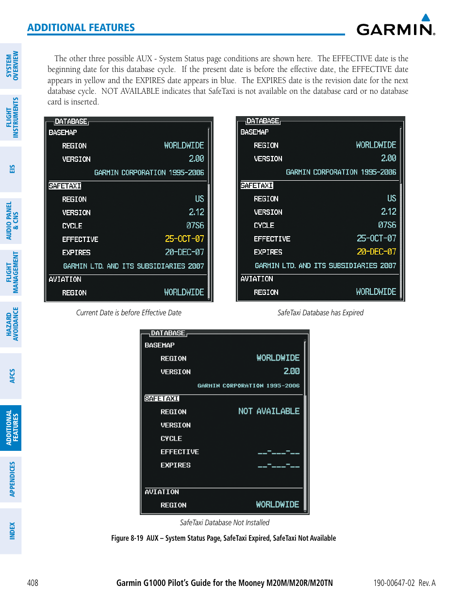 Additional features | Garmin G1000 Mooney M20TN User Manual | Page 422 / 524