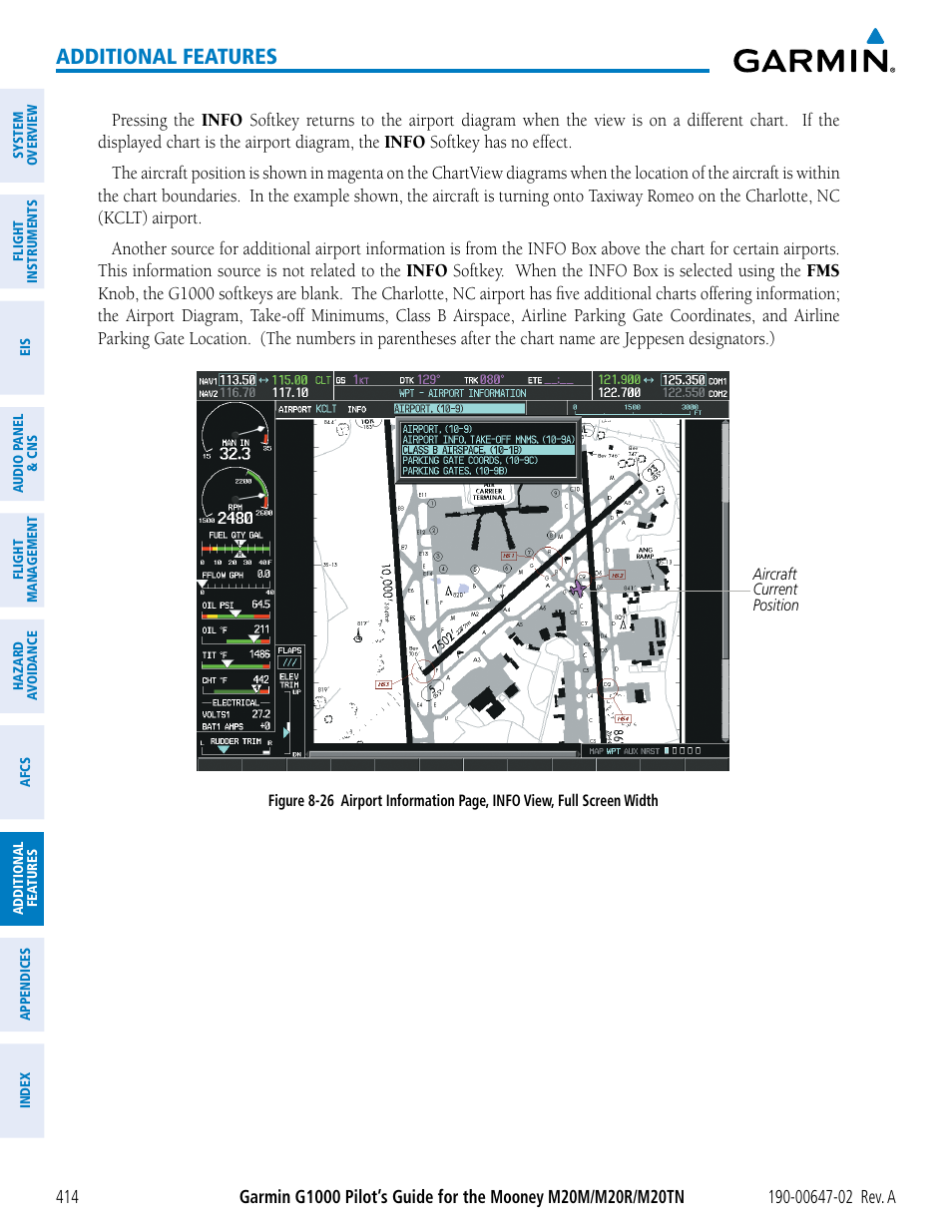 Additional features | Garmin G1000 Mooney M20TN User Manual | Page 428 / 524