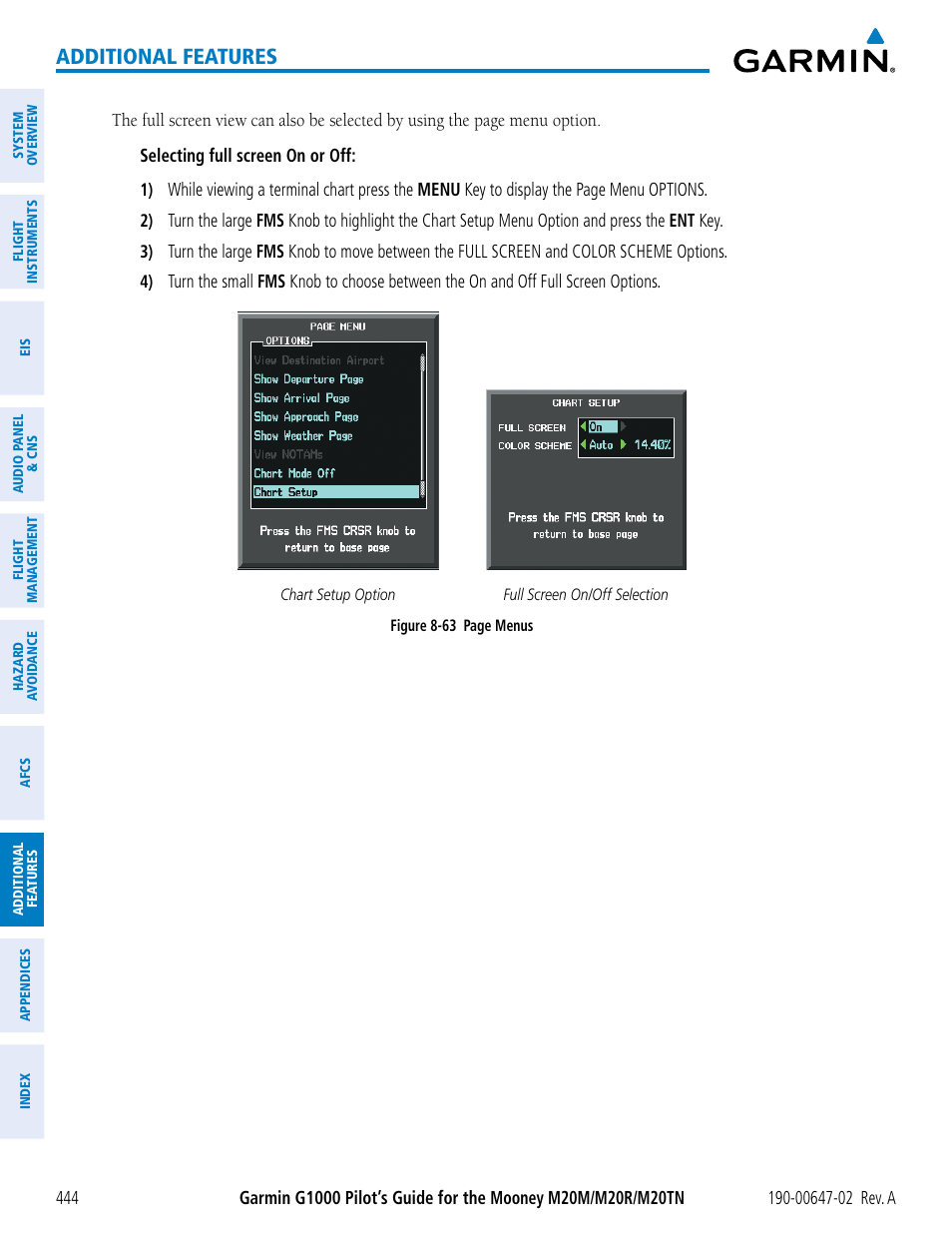 Additional features | Garmin G1000 Mooney M20TN User Manual | Page 458 / 524