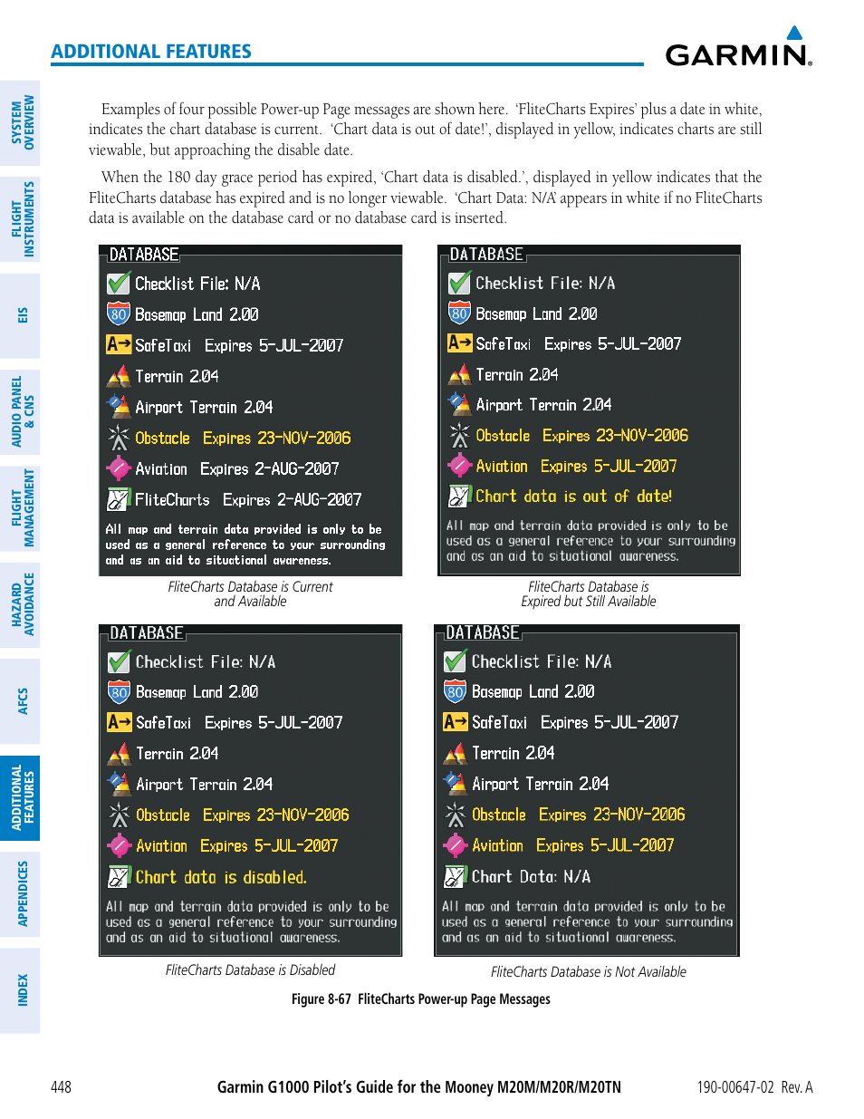 Additional features | Garmin G1000 Mooney M20TN User Manual | Page 462 / 524