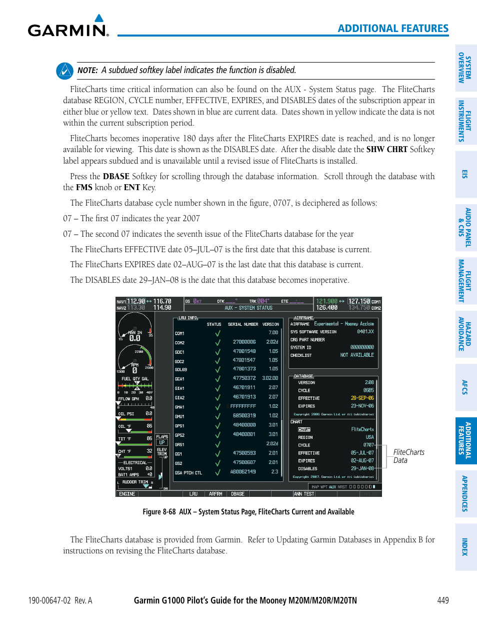 Additional features | Garmin G1000 Mooney M20TN User Manual | Page 463 / 524