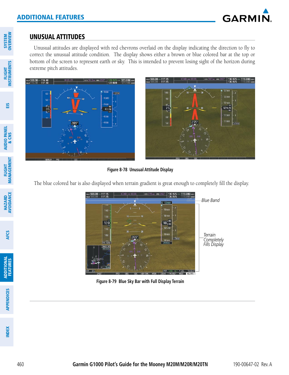 Unusual attitudes, Additional features | Garmin G1000 Mooney M20TN User Manual | Page 474 / 524