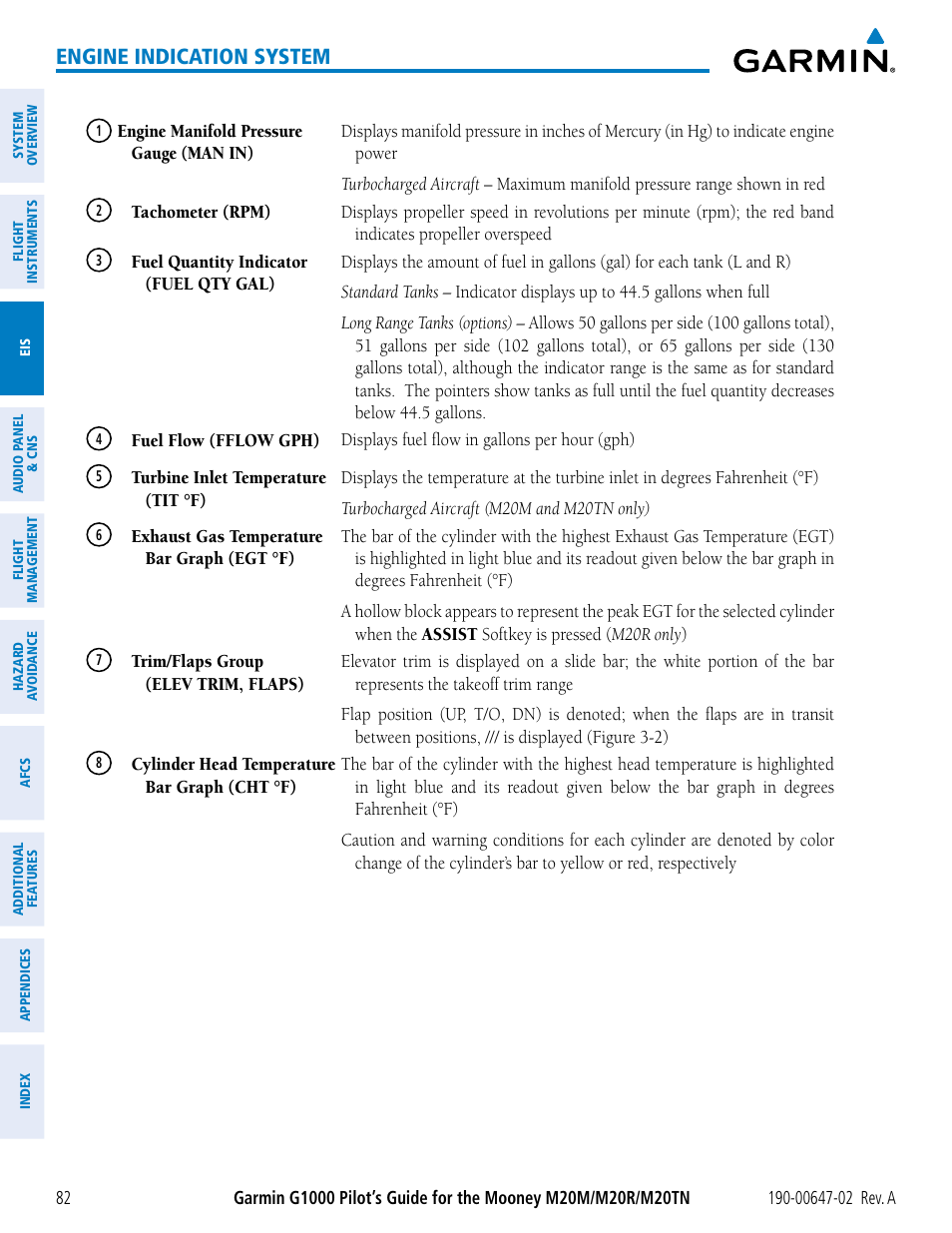 Engine indication system | Garmin G1000 Mooney M20TN User Manual | Page 96 / 524