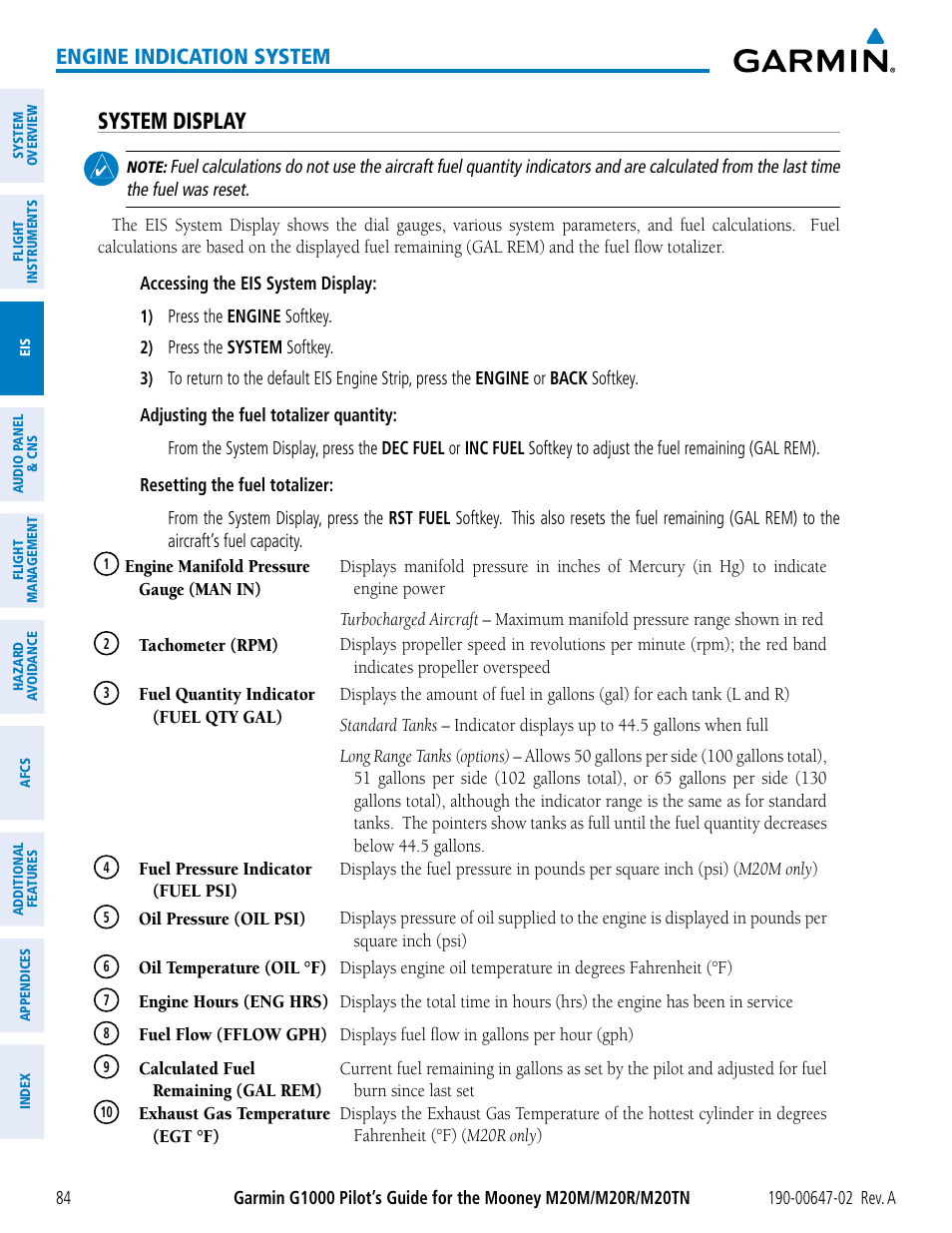 System display, Engine indication system | Garmin G1000 Mooney M20TN User Manual | Page 98 / 524