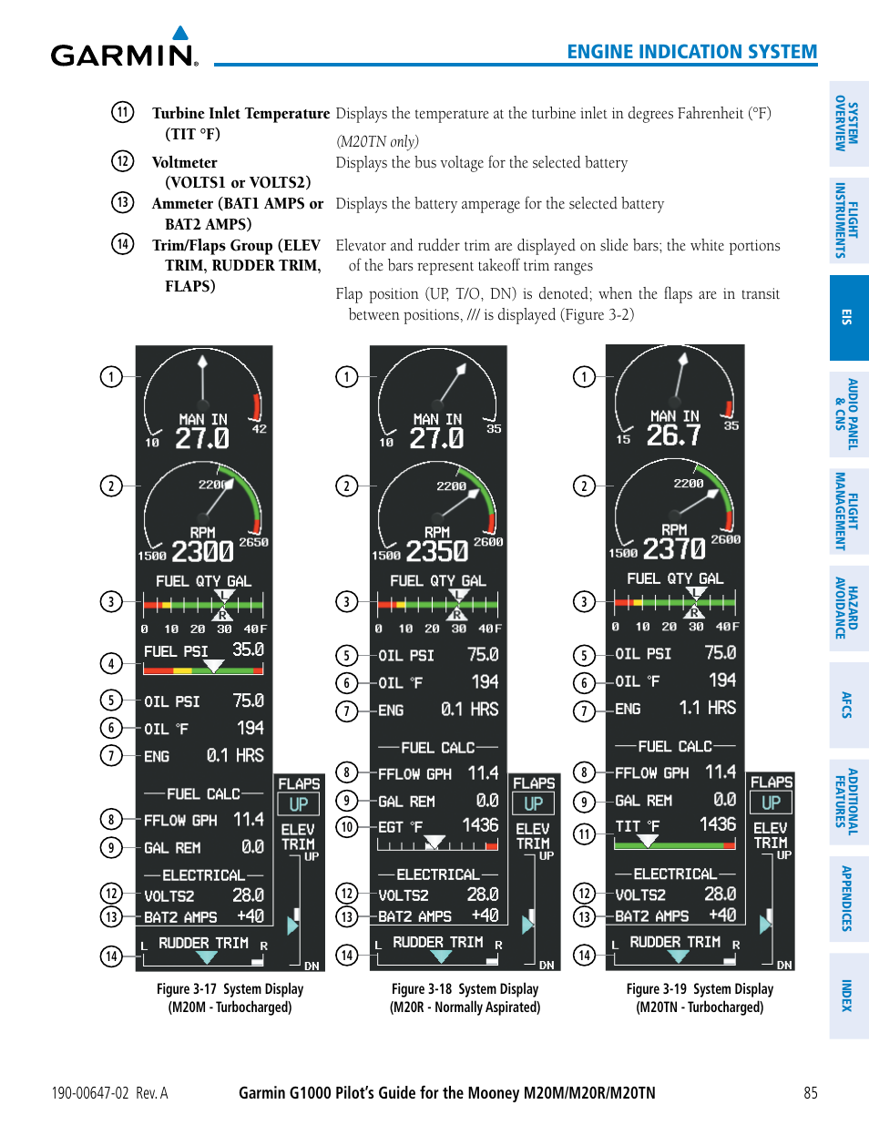 Engine indication system | Garmin G1000 Mooney M20TN User Manual | Page 99 / 524