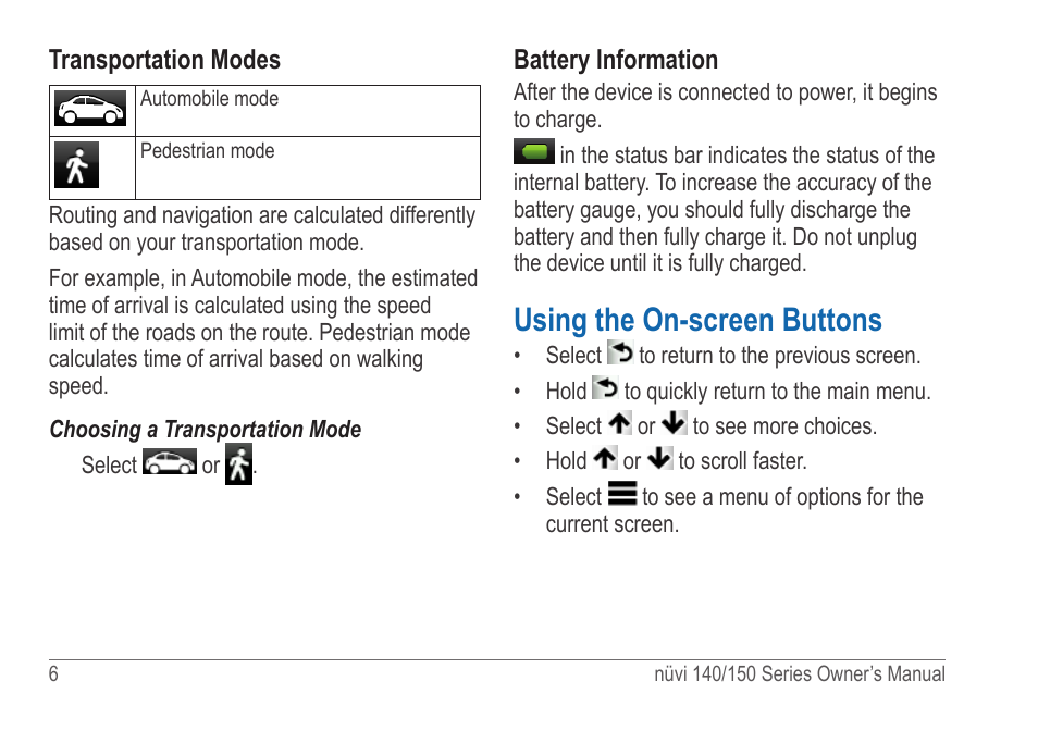 Using the on-screen buttons | Garmin nuvi 154LMT User Manual | Page 12 / 68
