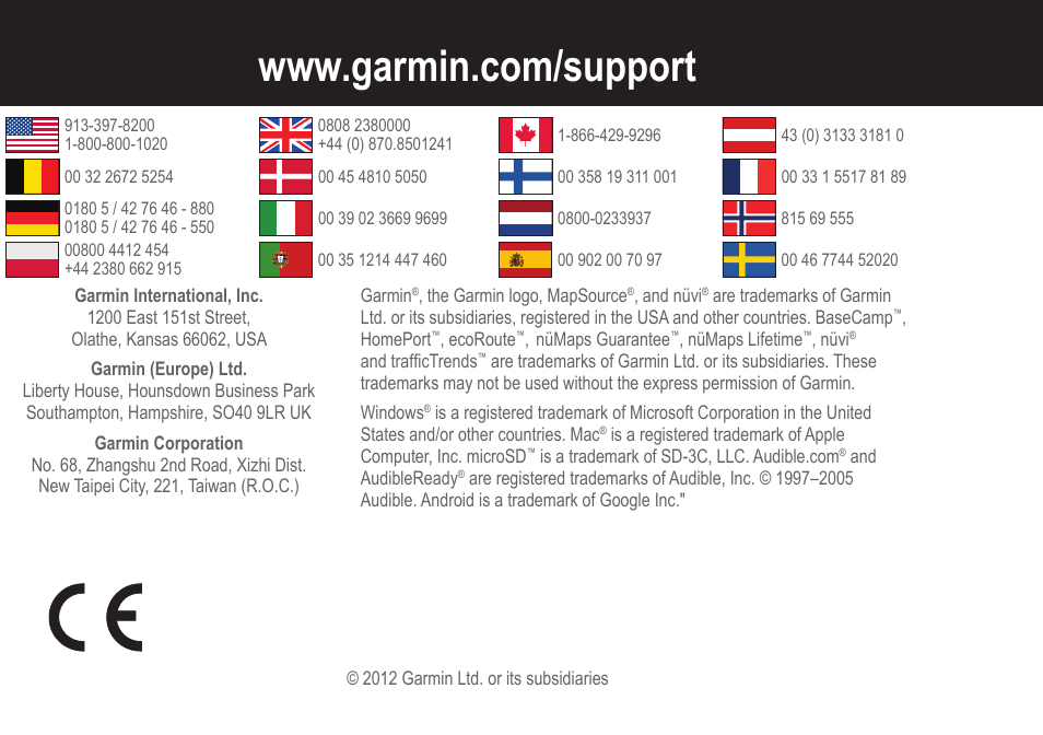 Garmin nuvi 154LMT User Manual | Page 68 / 68