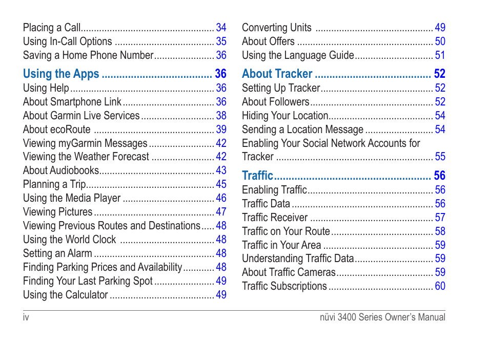 Garmin nuvi 3490 for Volvo Cars User Manual | Page 4 / 89