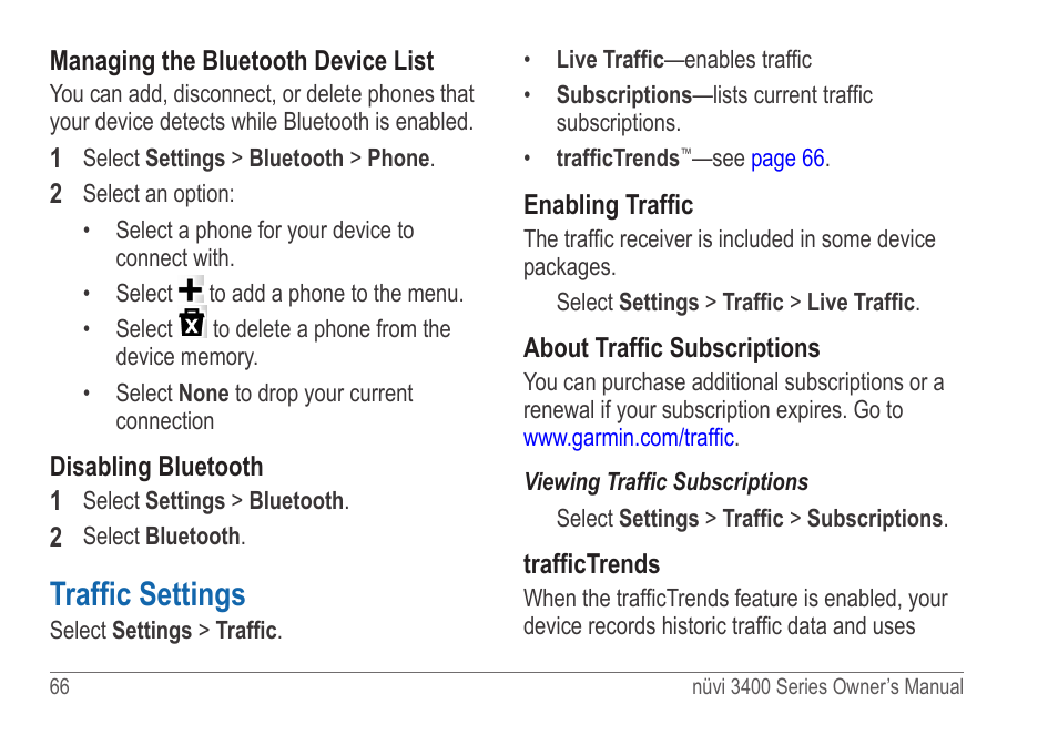 Traffic settings | Garmin nuvi 3490 for Volvo Cars User Manual | Page 72 / 89