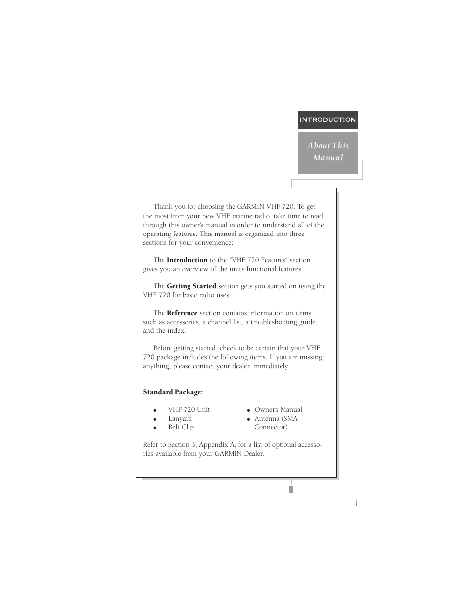 Garmin VHF 720 User Manual | Page 3 / 43