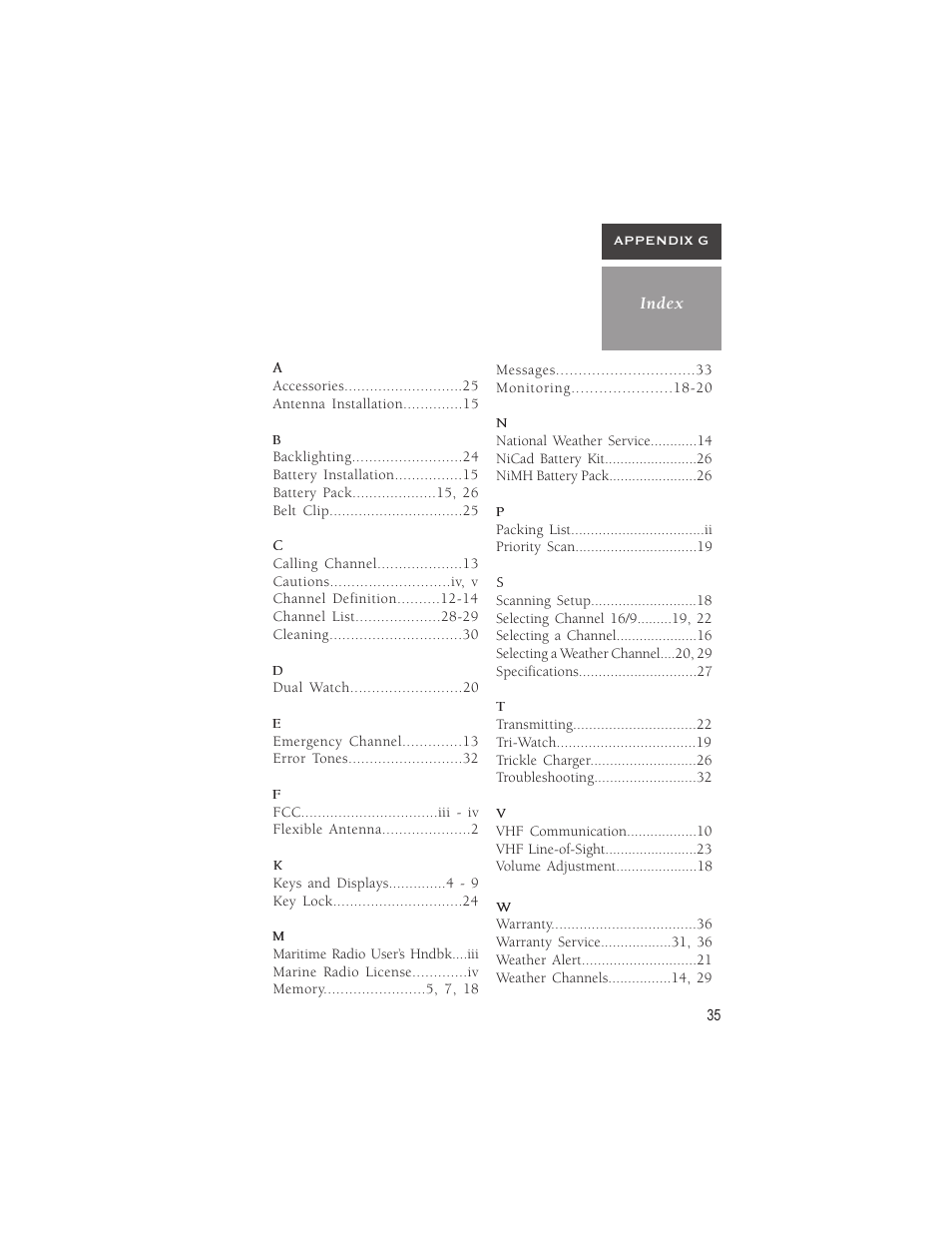 Garmin VHF 720 User Manual | Page 41 / 43