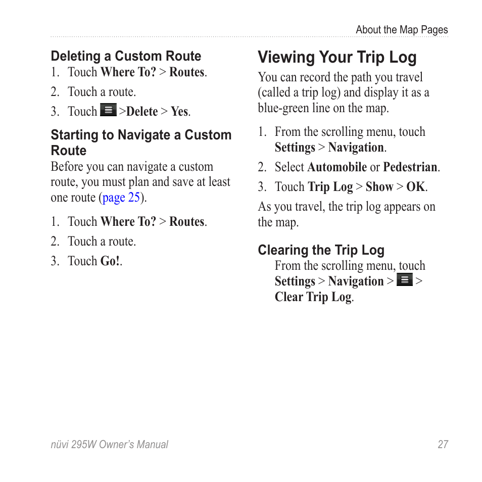 Viewing your trip log | Garmin nuvi 295W User Manual | Page 33 / 78