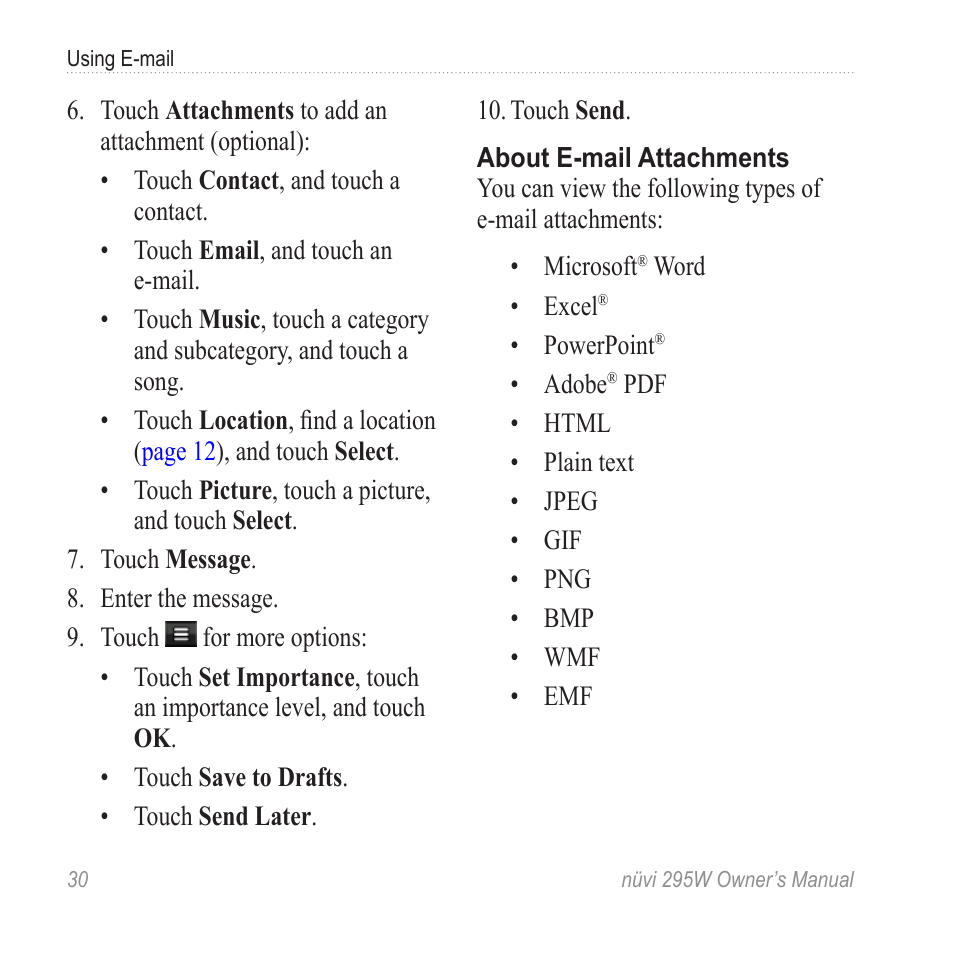 Garmin nuvi 295W User Manual | Page 36 / 78