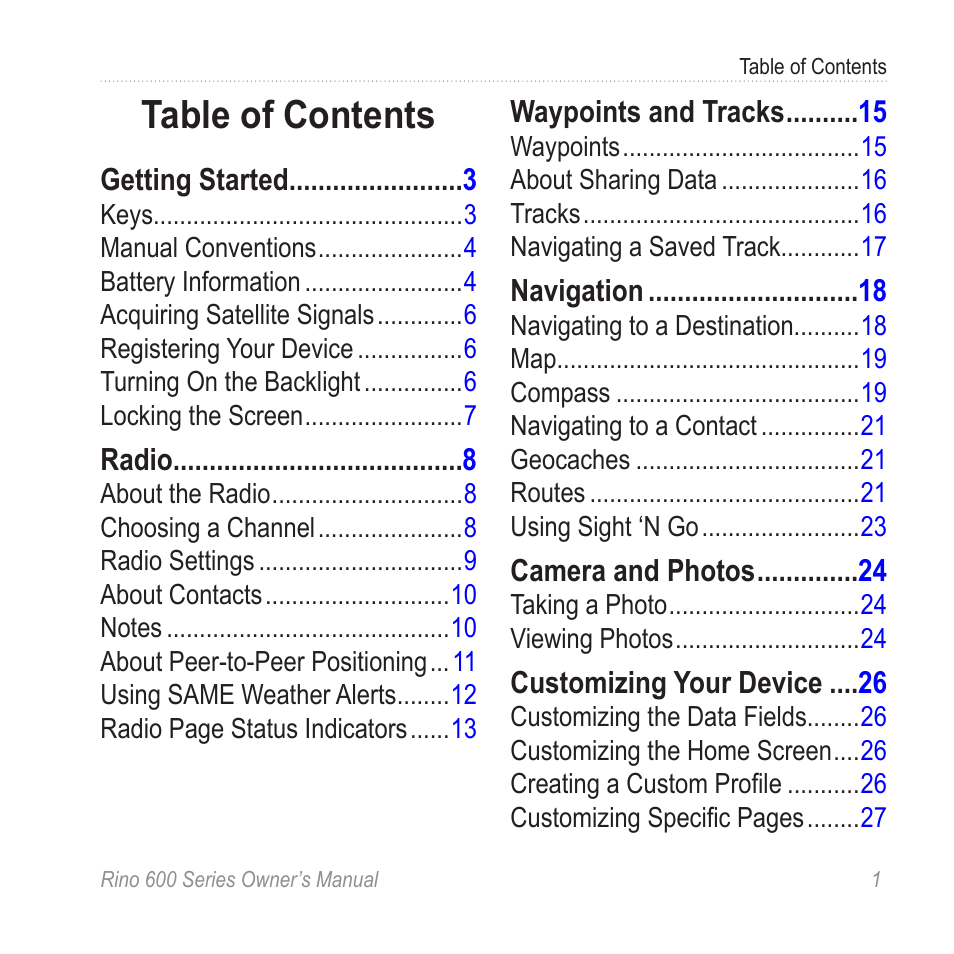 Garmin Rino 655t User Manual | Page 3 / 60