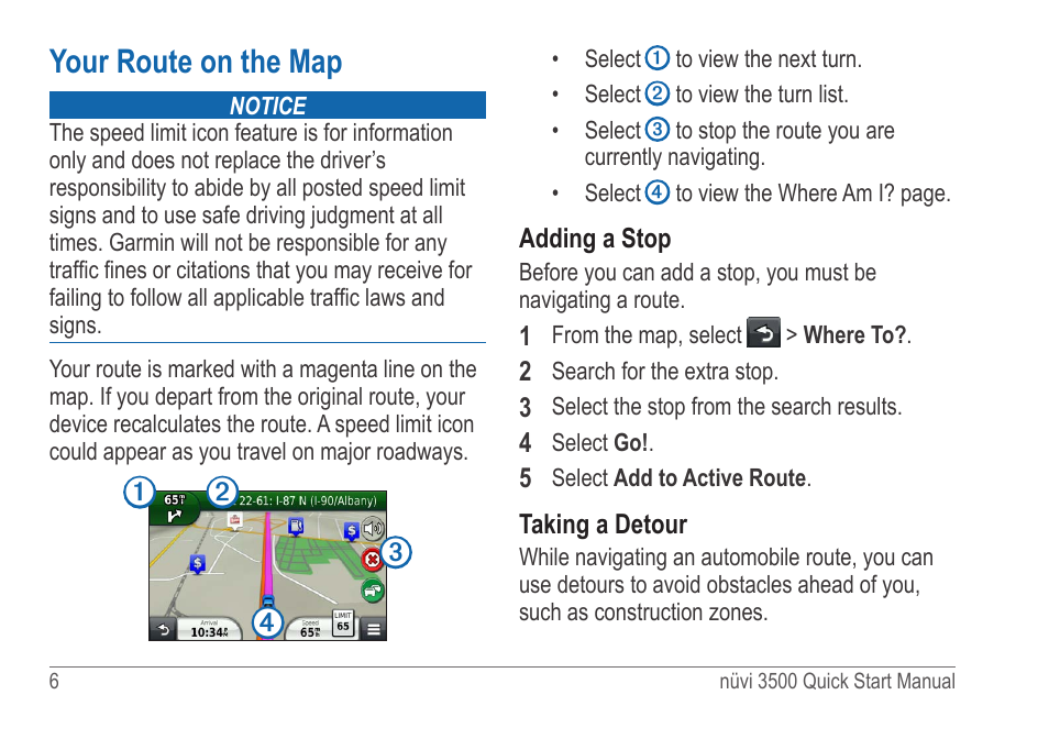 Your route on the map | Garmin nuvi 3590LMT User Manual | Page 6 / 8