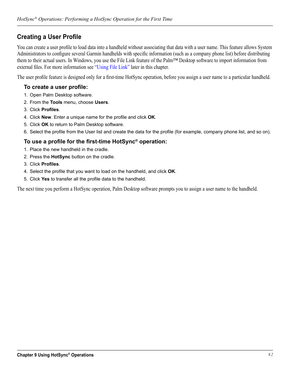 Creating a user profile, Creating a user proﬁle | Garmin iQue 3600a User Manual | Page 100 / 124