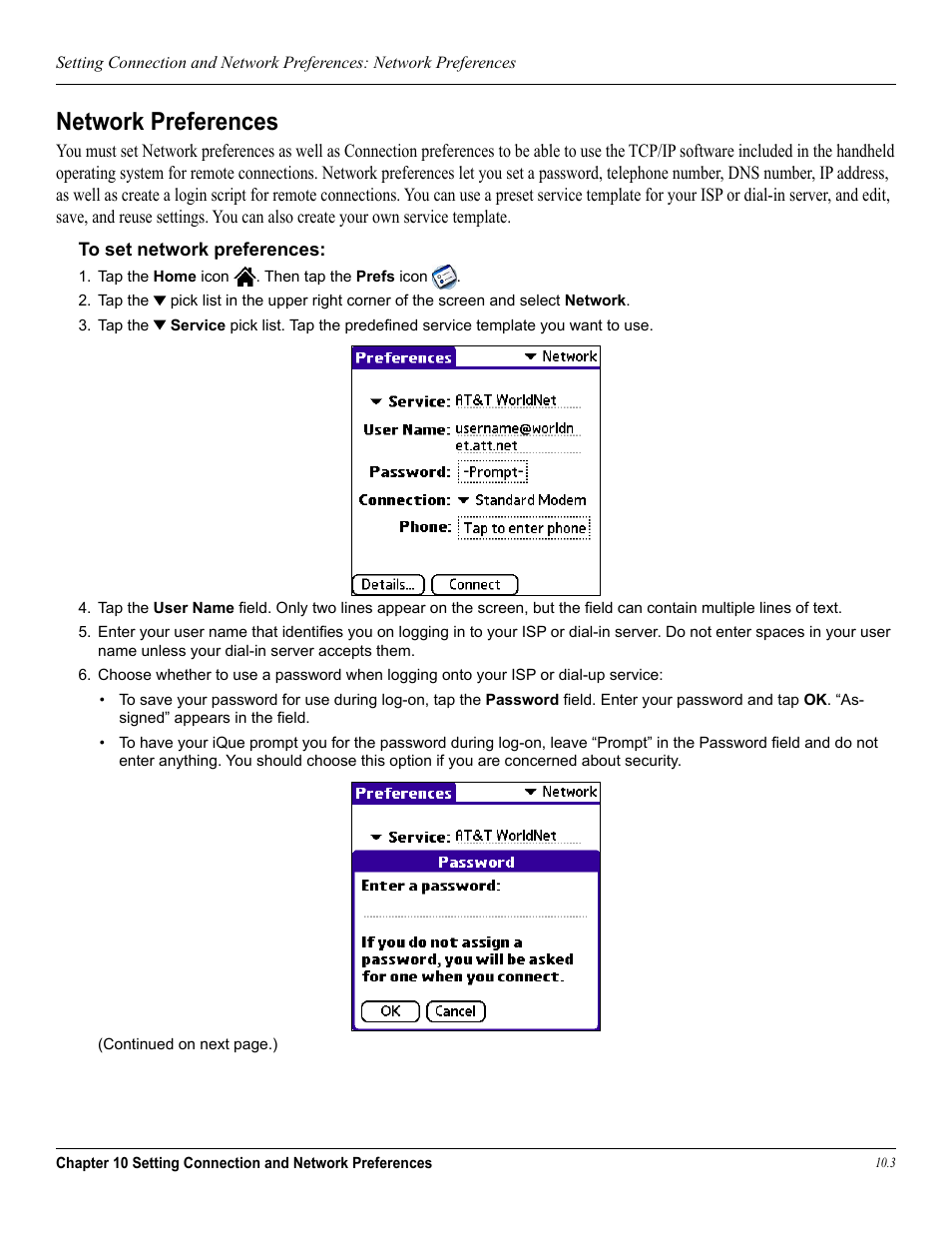 Network preferences | Garmin iQue 3600a User Manual | Page 113 / 124