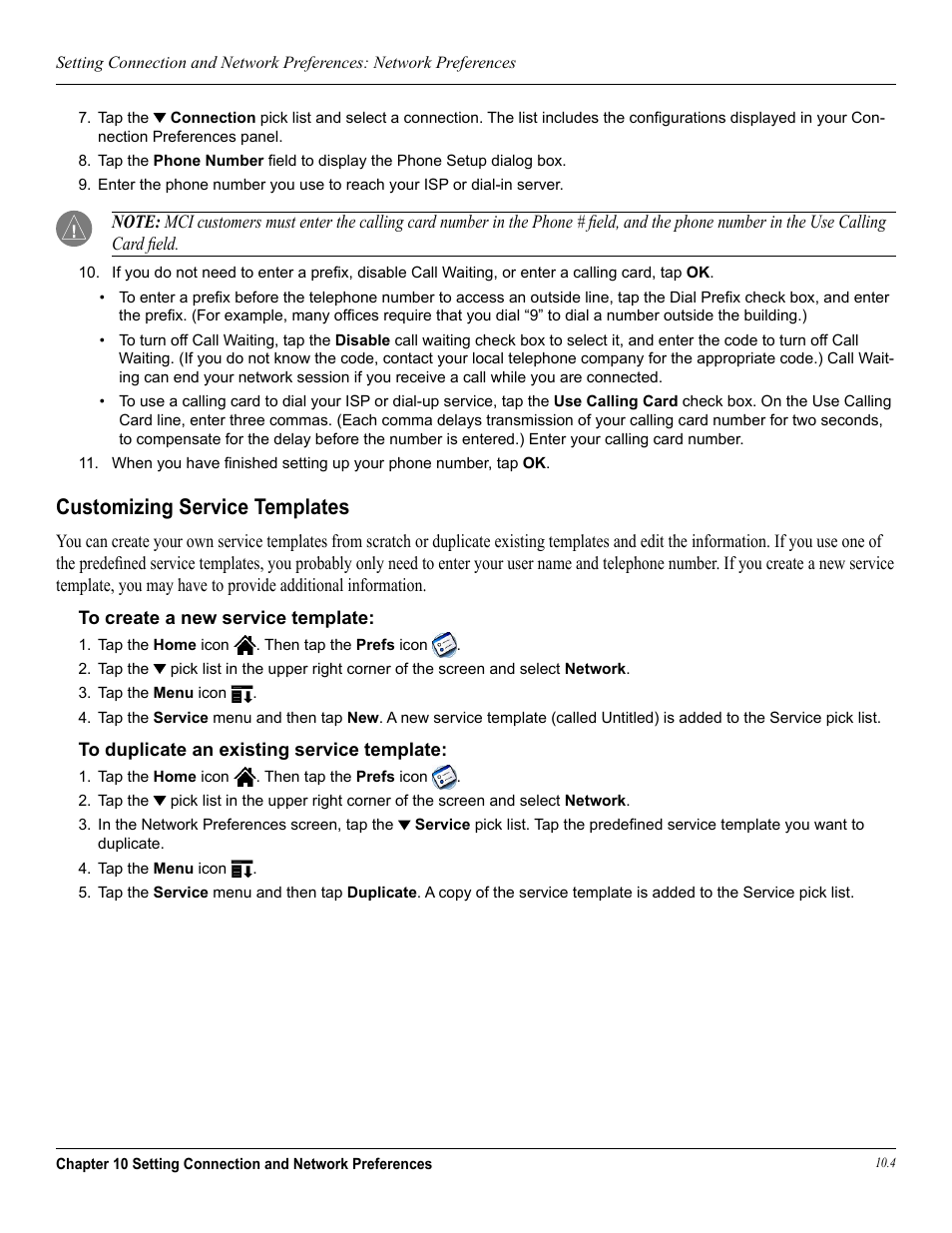 Customizing service templates | Garmin iQue 3600a User Manual | Page 114 / 124