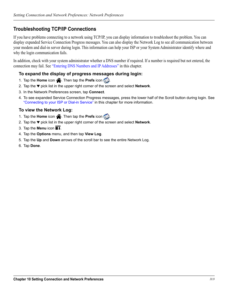Troubleshooting tcp/ip connections | Garmin iQue 3600a User Manual | Page 119 / 124