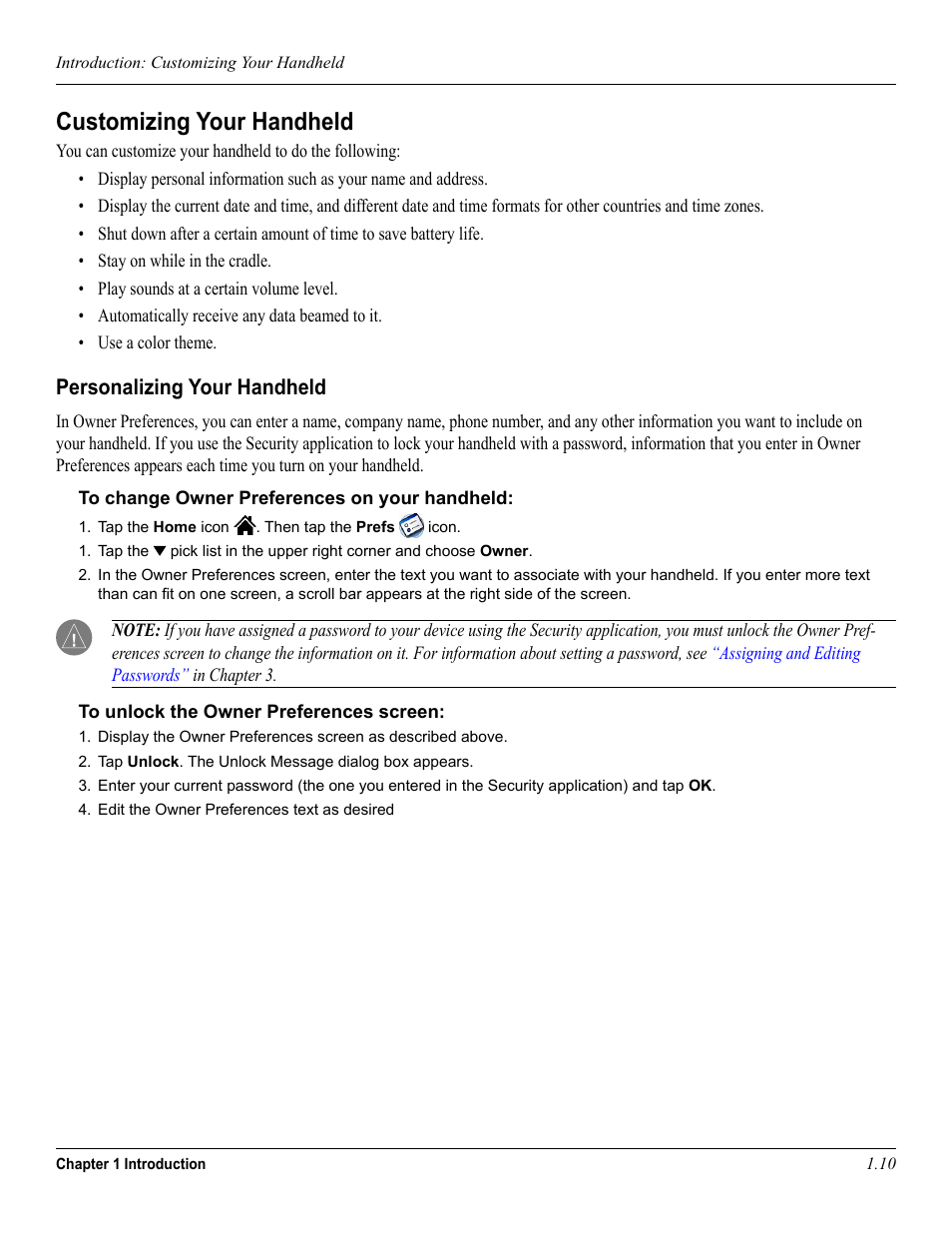 Customizing your handheld, Personalizing your handheld | Garmin iQue 3600a User Manual | Page 20 / 124