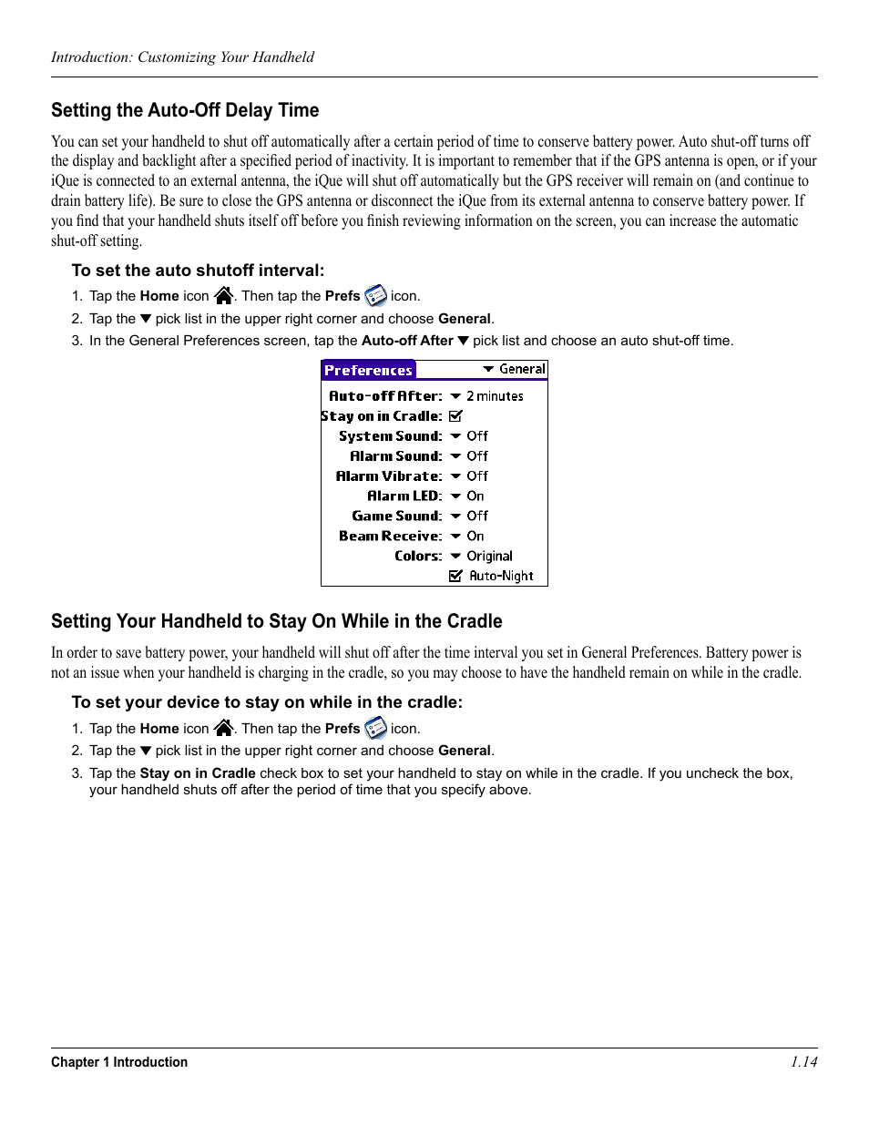 Setting the auto-off delay time | Garmin iQue 3600a User Manual | Page 24 / 124